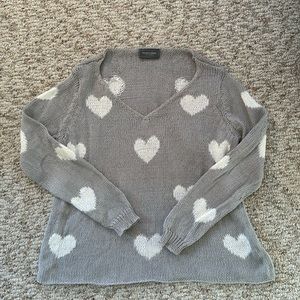 Wooden Ships Gray & White Heart Sweater